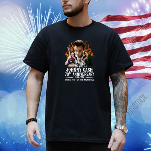 Johnny Cash 70th Anniversary 1954-2024 Thank You For The Memories Shirt