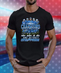 Lions 2023 NFC North Champions One Detroit One Pride Tee Shirts