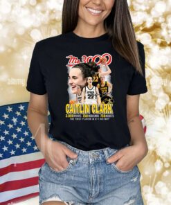 Ms.3000 Caitlin Clark Iowa Hawkeyes The First Player In D-1 History Shirts