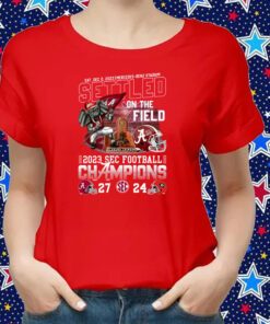 Sat, Dec 2, 2023 Mercedes-Benz Stadium Settled On The Field 2023 Sec Football Champions Alabama Crimson Tide 27 – 24 Georgia Bulldogs Shirts