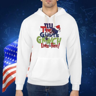 The New York Giants x Grinch Lives Here Christmas Tshirt