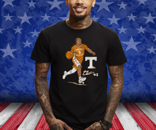 Tennessee Basketball Zakai Zeigler Superstar Pose T-Shirt