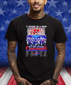 Official Bills 4 Years In A Row 2023 AFC East Division Champions Signatures Shirt