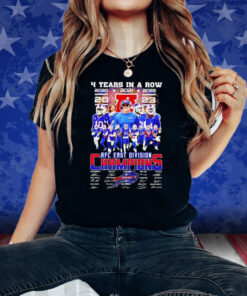 Official Bills 4 Years In A Row 2023 AFC East Division Champions Signatures Shirt