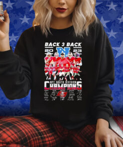 Buccaneers Back 3 Back 2023 NFC South Division Champions Signatures Sweatshirt