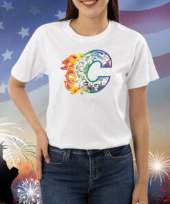 Calgary Flames Pride Tape Logo Shirts