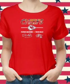 Chiefs Patrick Mahomes And Travis Kelce Signatures Shirts