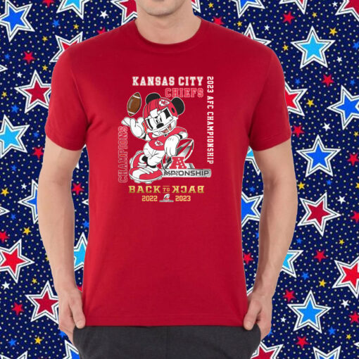 Kansas City Chiefs 2023 Afc Back To Back Champions Mickey Love Shirt