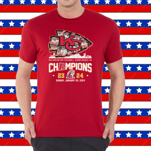 Kansas City Chiefs American Football Conference Champions 23 24 Sunday, January 28, 2024 Shirt