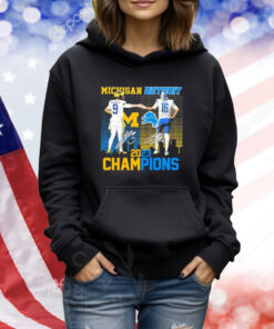 Michigan Wolverines Mc Carthy 9 Detroit Lions Goff 16 TShirts