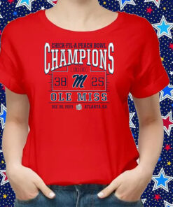 Ole Miss Rebels 2023 Peach Bowl Champions Score Shirts