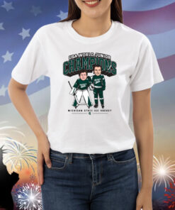 Trey Augustine And Isaac Howard Michigan State Ice Hockey Usa World Junior Champions Shirts