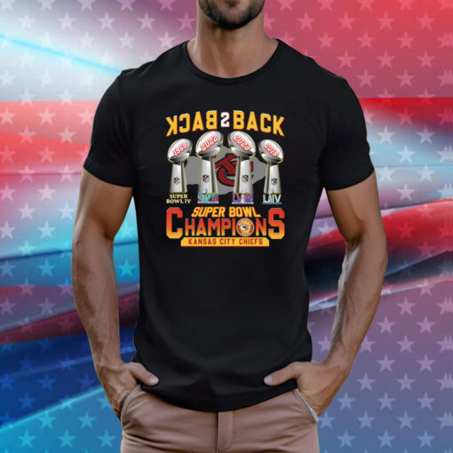 Back 2 Back 4X Super Bowl Champions KC Chiefs T-Shirt