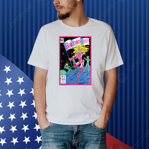 Barbie On Moon Landing Comic Book Shirt