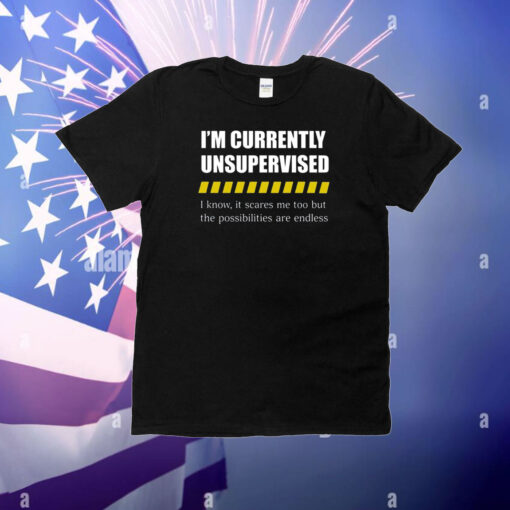 I'm Currently Unsupervised I Know It Scares Me Too But The Possibilities Are Endless T-Shirt