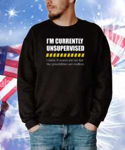 I'm Currently Unsupervised I Know It Scares Me Too But The Possibilities Are Endless Tee Shirts