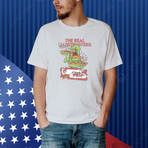 The Real Ghostbusters Slimer Eats Pizza Shirt