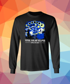 Snoopy and Woodstock Total Solar Eclipse 2024 long Sleeve Shirt