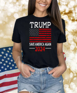 USA Flag 2024 Trump Save America Again TShirt