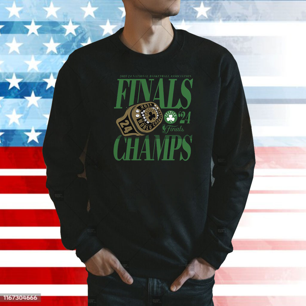 Boston Celtics Fanatics 2024 Nba Finals Champions Ball Screen Ring Shirt