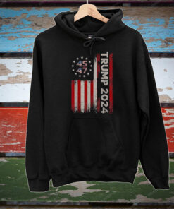 45 47 Trump 2024 American Flag Retro Vintage T-Shirt