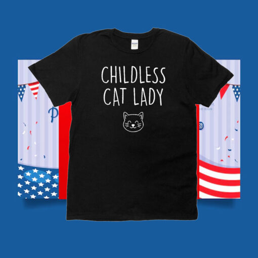 Childless Cat Lady Tshirt 2024 Election Political Shirts, Kamala T-Shirt