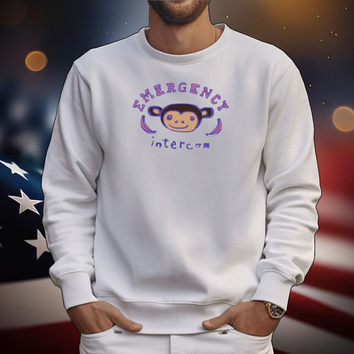 Emergency Intercom Monkey Pullover T-Shirt