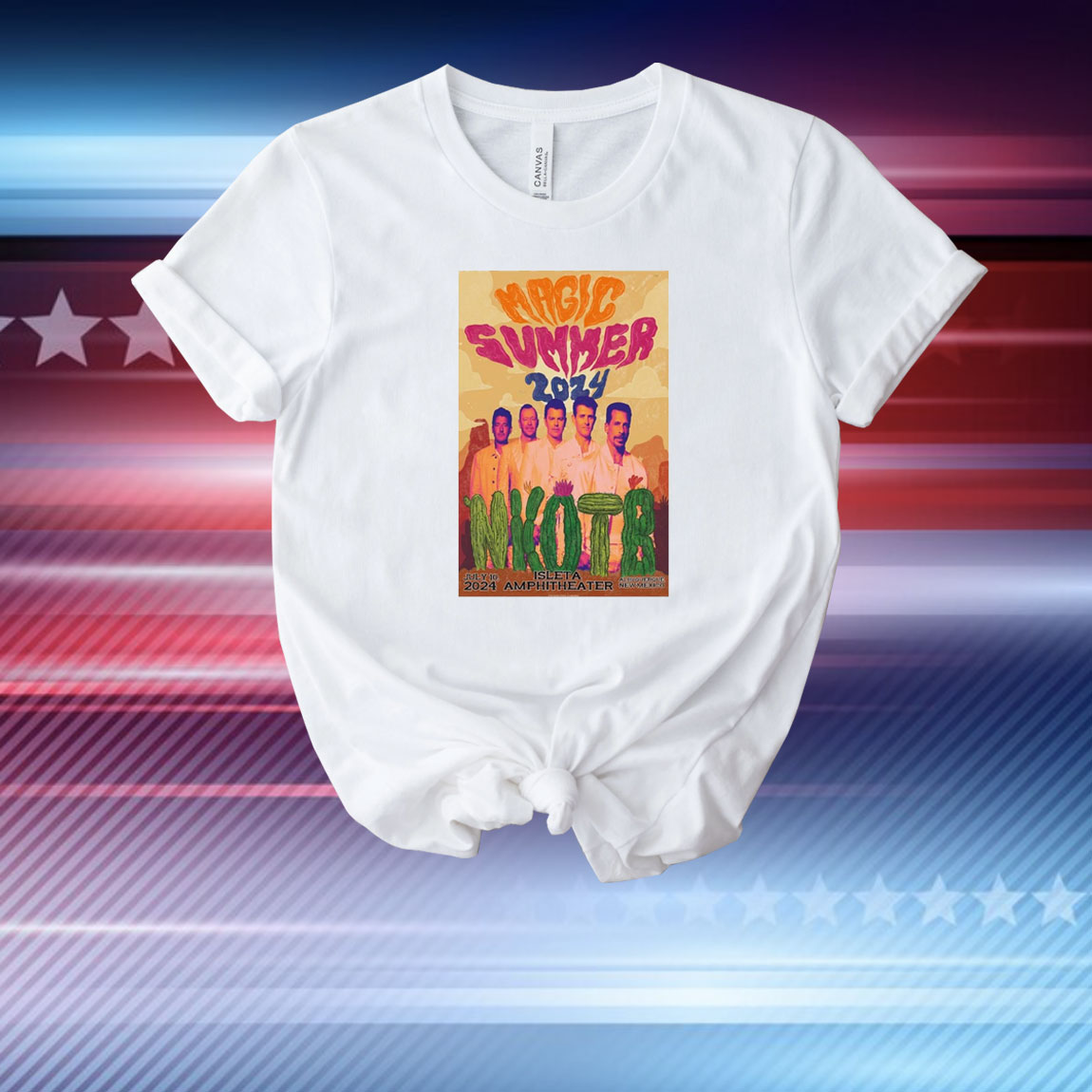Official Poster New Kids On The Block July 10 2024 Isleta Amphitheater in Albuquerque NM T-Shirt