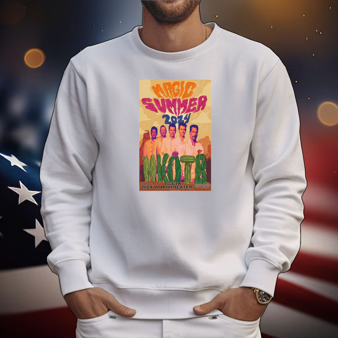 Official Poster New Kids On The Block July 10 2024 Isleta Amphitheater in Albuquerque NM T-Shirt