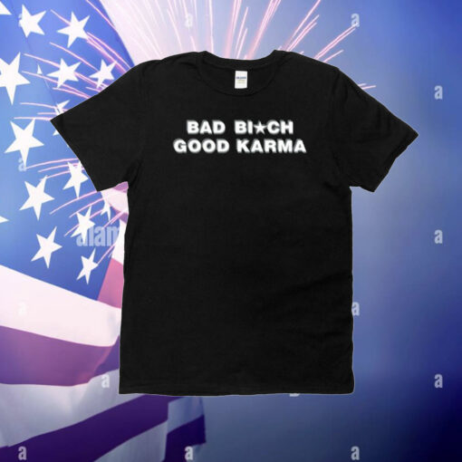 Tina Snow Wearing Bad Bitch Good Karma T-Shirt