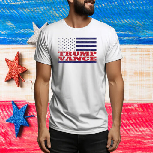 Trump Vance 2024 American Flag Tee Shirt