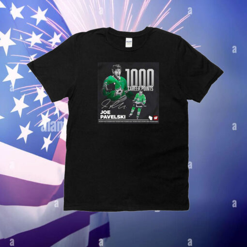 1000 Career Points Joe Pavelski Dallas Stars Signature T-Shirt