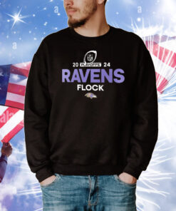 Baltimore Ravens flock 2024 NFL Playoffs T-Shirt