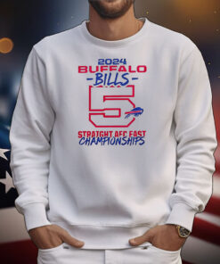 Buffalo Bills 5 Straight 2024 AFC East Division Champions T-Shirt