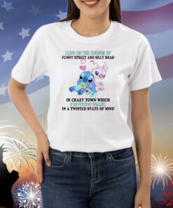 Stitch and Angel i live on the corner of funny street and silly road Shirt