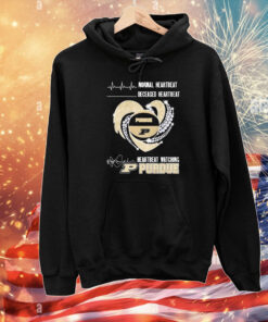 Official Normal Heartbeat Deceased Heartbeat Watching Purdue Boilermakers Diamond Heart T-Shirt