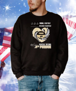 Official Normal Heartbeat Deceased Heartbeat Watching Purdue Boilermakers Diamond Heart T-Shirt