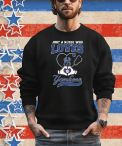 Just A Nurse Who Loves New York Yankees Heart Hands T-Shirt