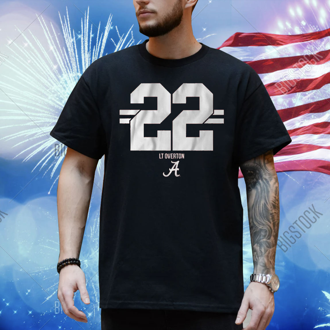 Alabama Football LT Overton 22 Stripe Shirt
