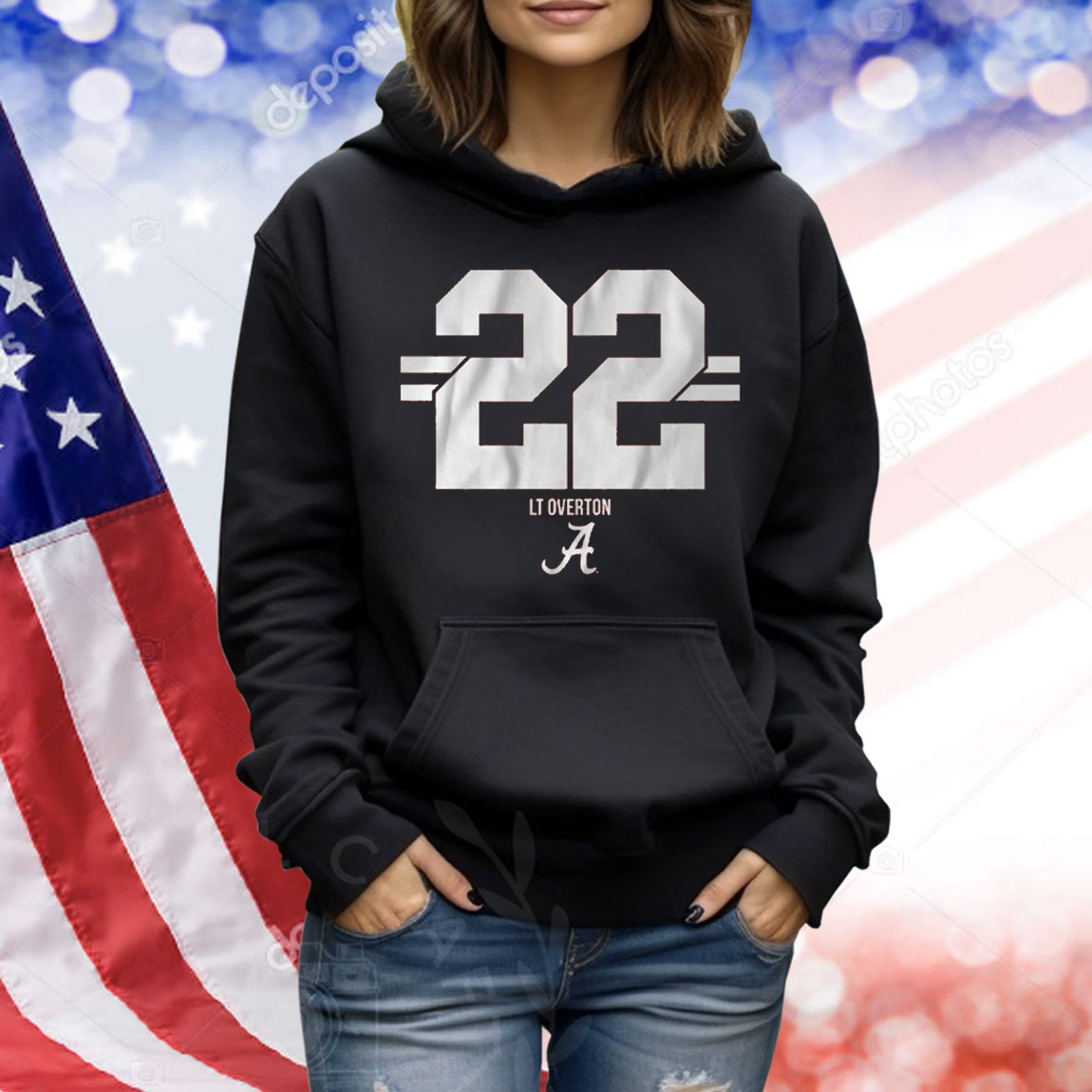 Alabama Football LT Overton 22 Stripe Shirt