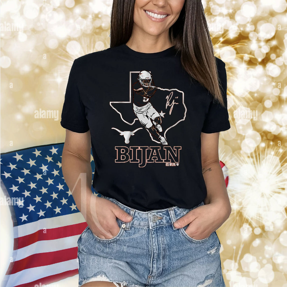 Texas Football Bijan Robinson State Outline Shirt