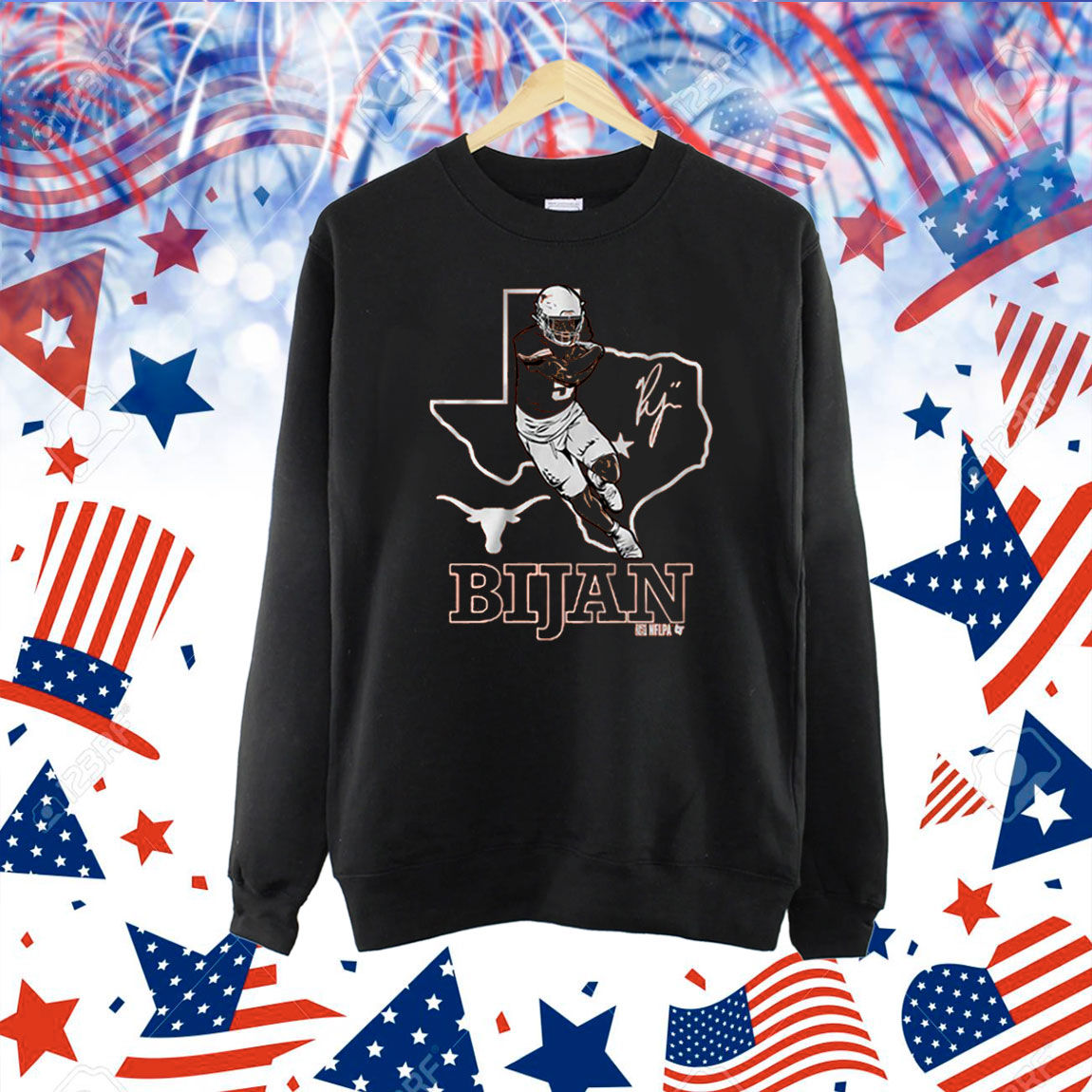 Texas Football Bijan Robinson State Outline Shirt